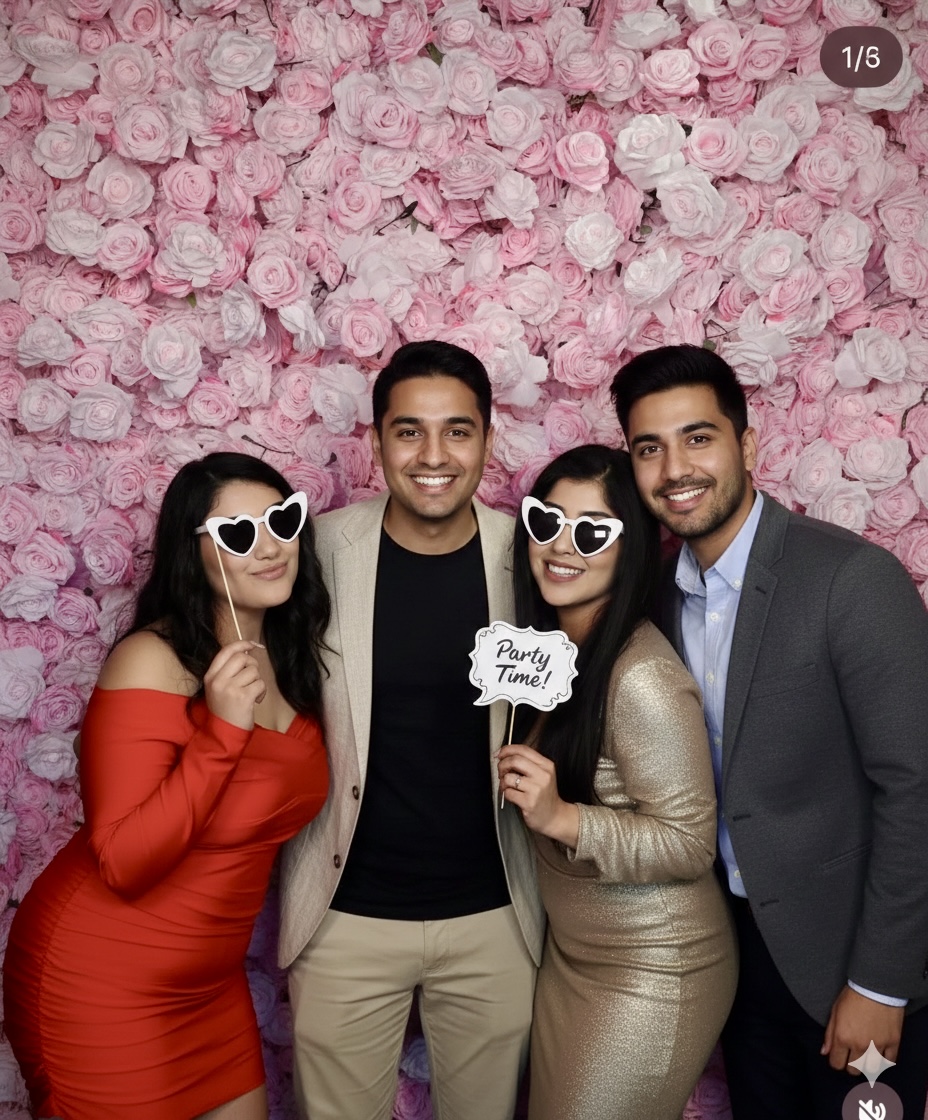 Party Gäste mit Requisiten