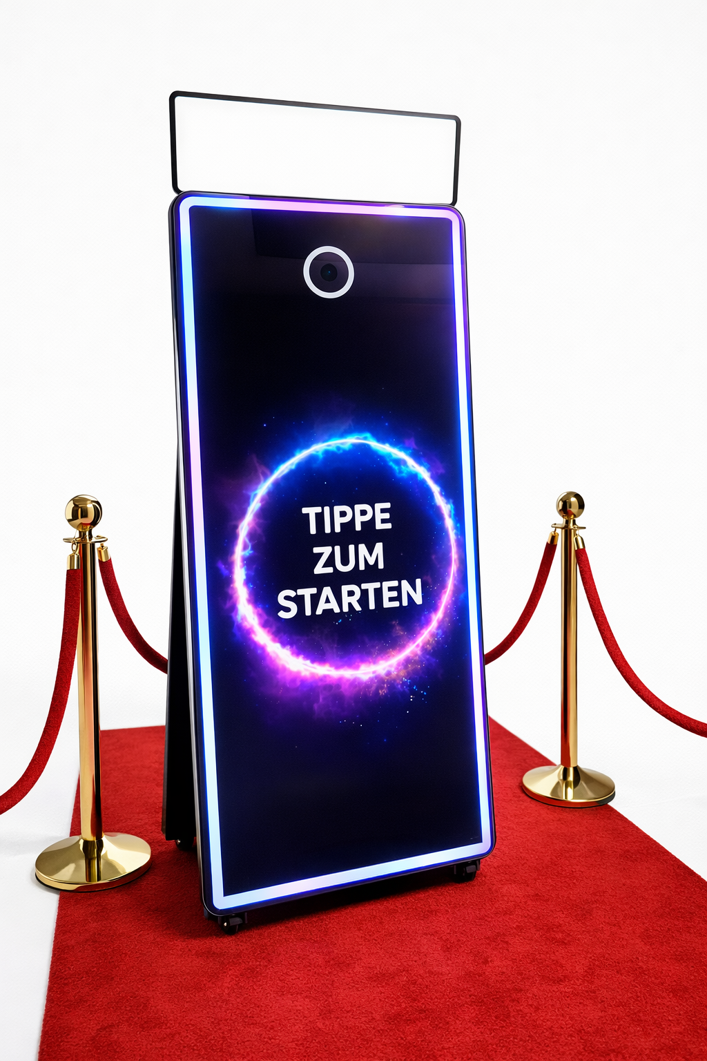 Fotospiegel mit rotem Teppich